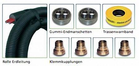 Doppelrohr-Fernwärmeleitung Set für Heizung, Flexalen 600, 2x40 (1 1/4")/DN32, Manteldurchmesser 160mm, 8m - Ecoenergy Schweiz AG
